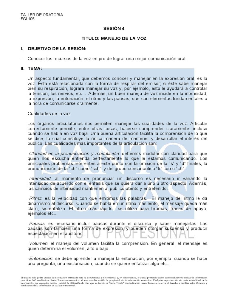 Manejo de la Voz en Oratoria | PDF | Ritmo | Locura