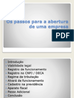 Os Passos para A Abertura de Uma Empresa