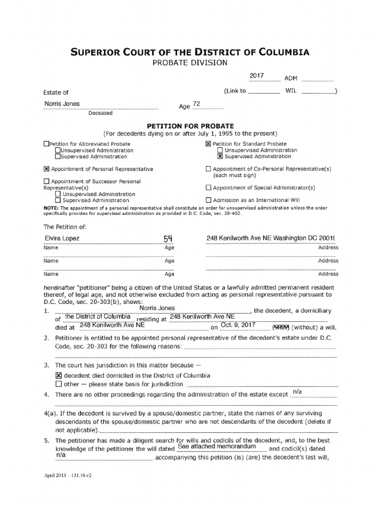 Probate Petition and Other Forms | PDF