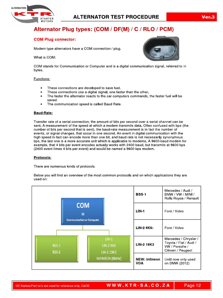 Alternator Test Procedure PDF
