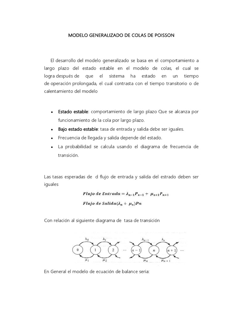 Modelo Generalizado de Colas Poisson | PDF | Servidor (Computación ...