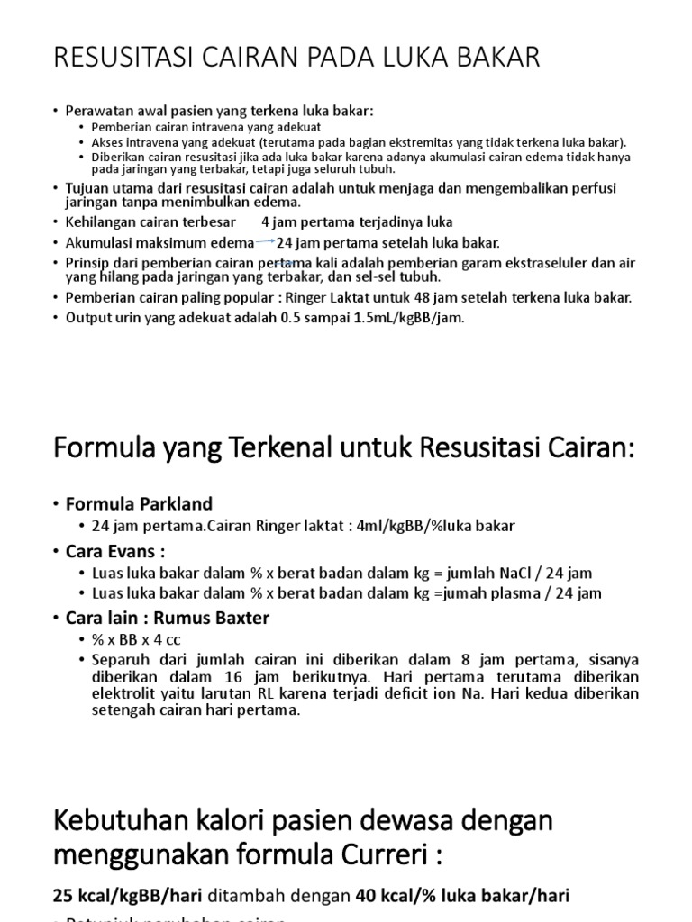 Resusitasi Cairan Pada Luka Bakar