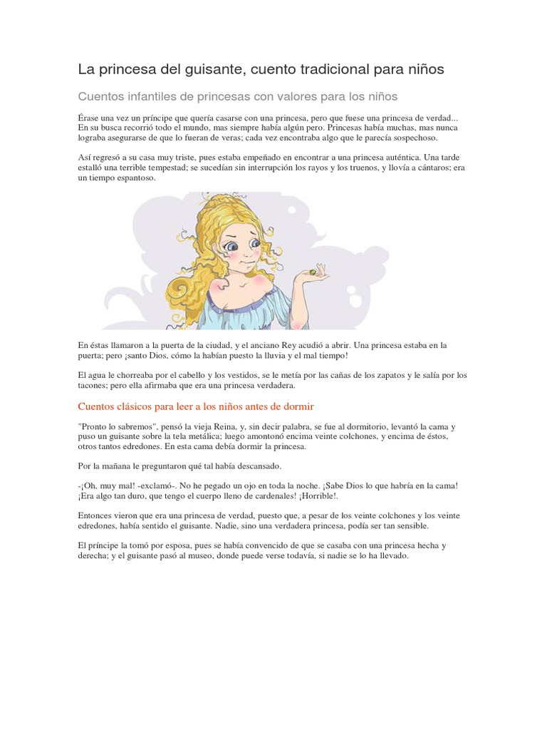 esfera Reclamación Haciendo La Princesa Del Guisante | PDF