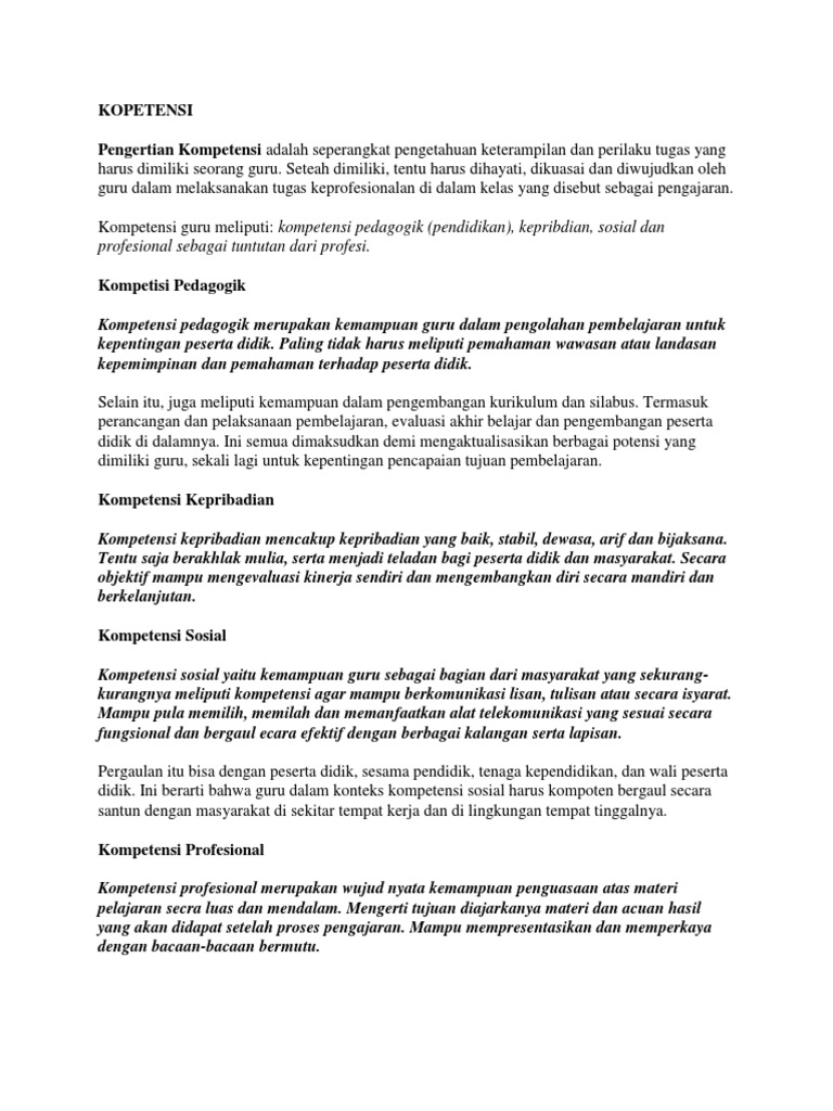 Contoh Makalah Tentang Kompetensi Kepribadian Guru Seputaran Guru