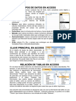 Tipos de Datos en Access