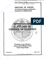 Introduccion A La Teoria Del Control Estocastico