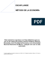 OSCAR LANGE   EL CAMPO Y MÉTODO DE LA ECONOMÍA 