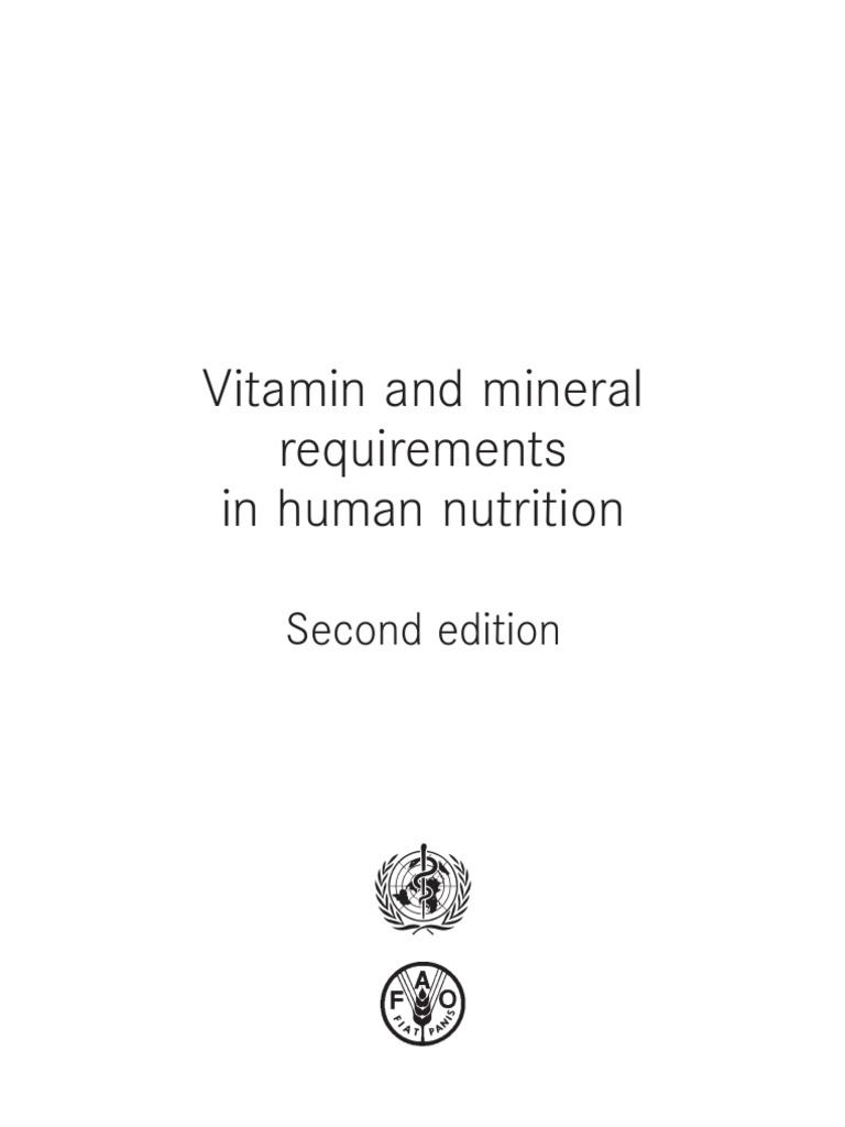 Vitamin and Mineral Requirements in Human Nutrition PDF Vitamin