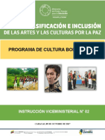 Instruccion Viceministerial N°1 Sobre El Programa Cultura Bolivariana