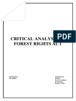 Critical Analysis of Forest Rights Act: Project On