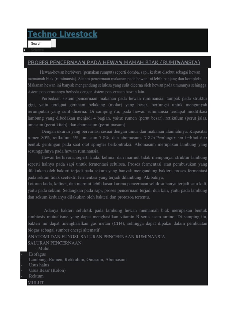 Pertemuan I Pencernaan Ternak Ruminansia Docx