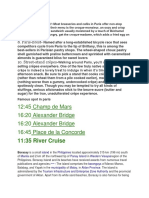 12:45 Champ de Mars 16:20 Alexander Bridge 16:20 Alexander Bridge 16:45 Place de La Concorde