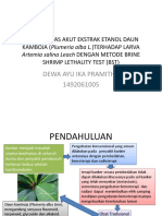 Uji Toksisitas Akut Ekstrak Etanol Daun Kamboja (