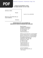 Fusion GPS' Motion To Dismiss Michael Cohen Defamation Claim