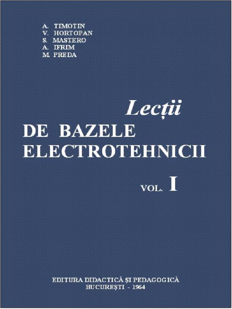 Bazele Electrotehnicii Vol.1 PDF | PDF