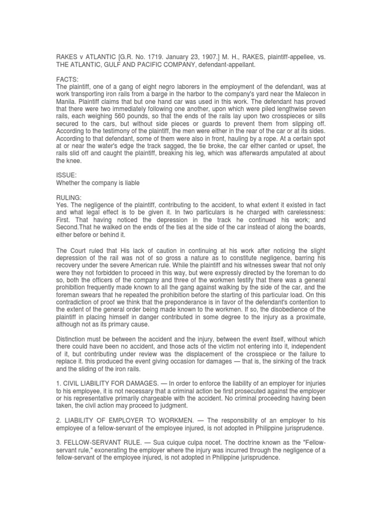 Rakes V Atlantic PDF Damages Negligence