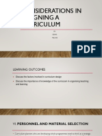 Considerations in Designing A Curriculum: BY: Egwg TSL3143