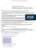 Automatic Control Systems - Electronics and Communication Engineering Questions and Answers - 1