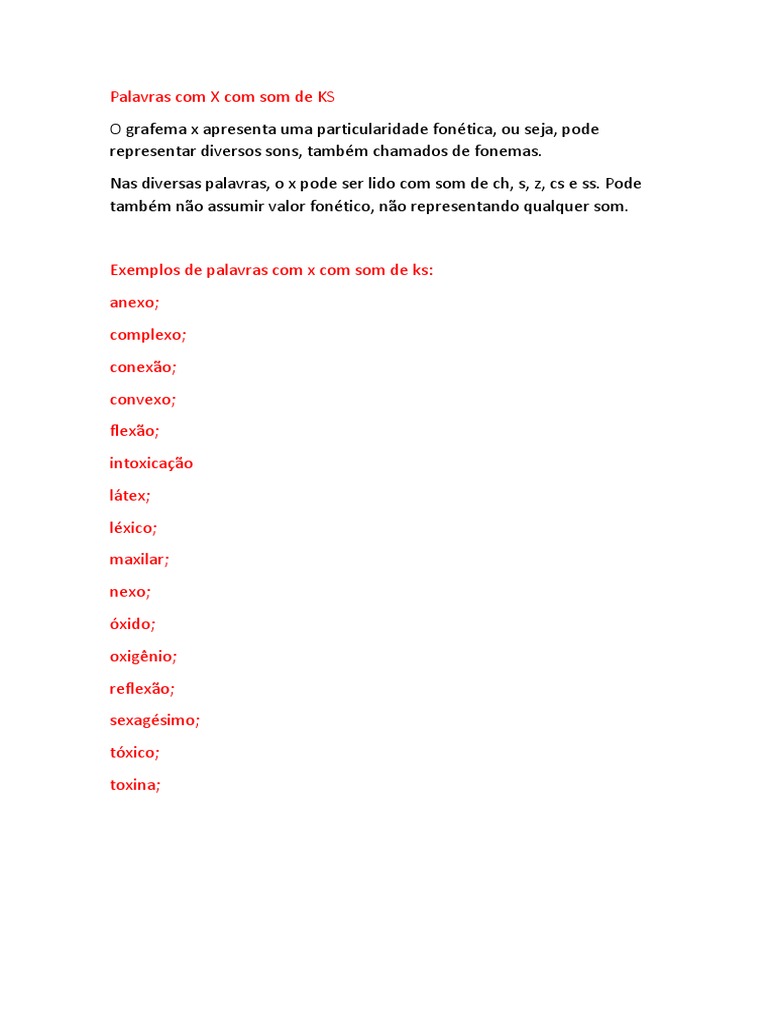 Palavras com X: Entendendo os diferentes sons representados pela letra ...