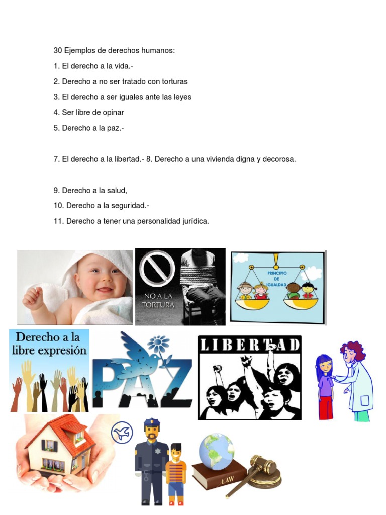 30 Ejemplos de Derechos Humanos | PDF