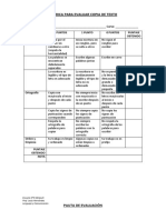 Rúbrica para Evaluar Copia de Texto