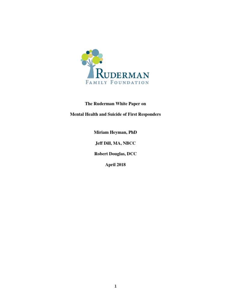 First Responders' Mental Health Crisis | PDF | Posttraumatic Stress ...