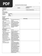 Instructional Plan (Iplan) Template: Motivation/Introductory Activity