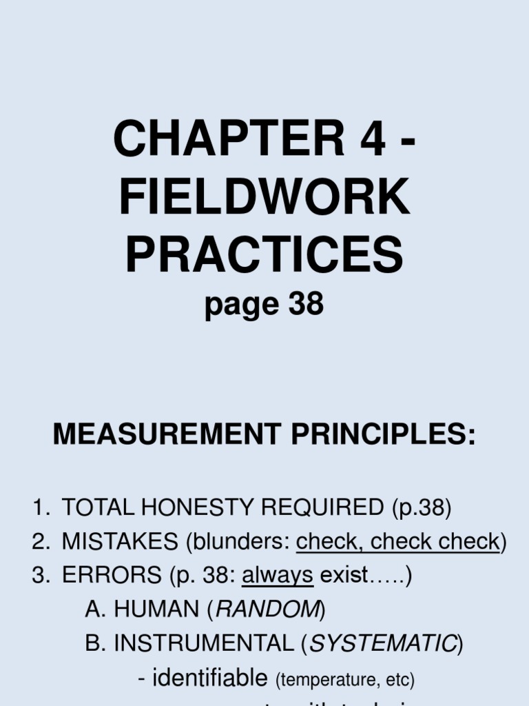 Fieldwork Measurement Principles Guide | PDF | Accuracy And Precision ...