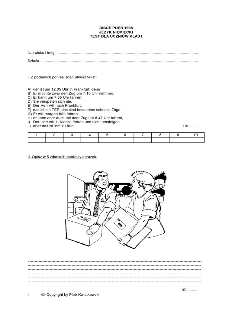 A1 Deutsch TEST PDF | PDF