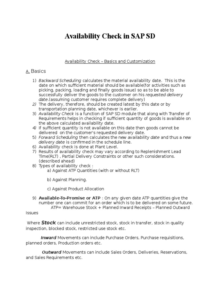 availability-check-in-sap-sd-pdf-pdf-stocks-business