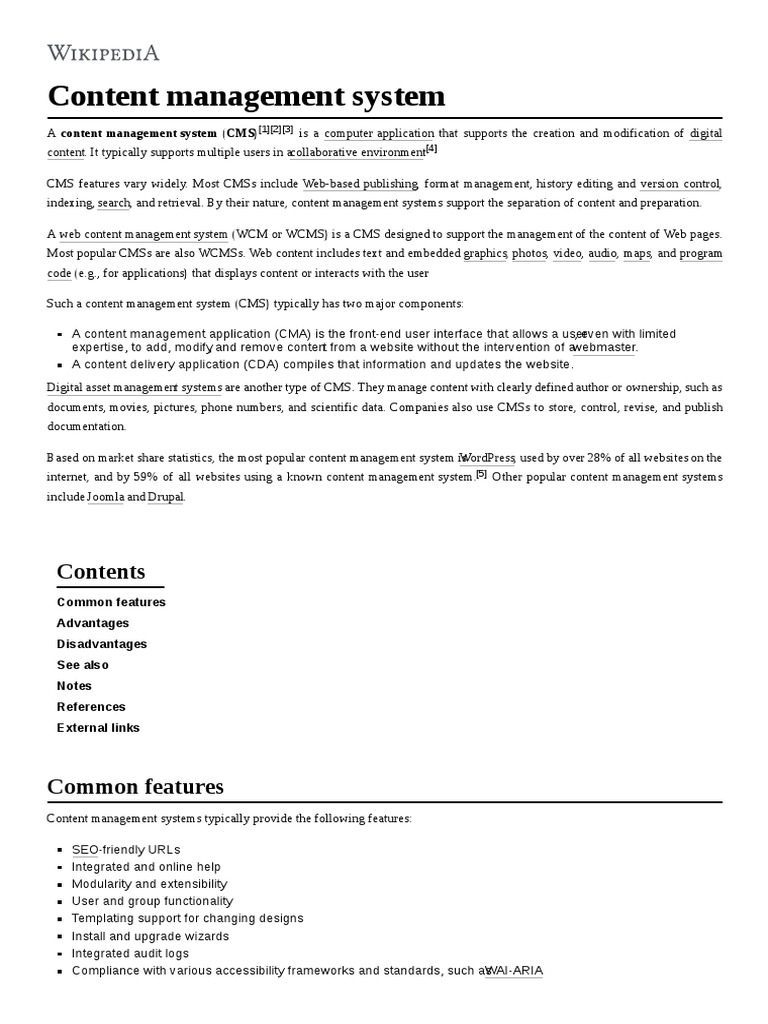 Content Management System | PDF | Websites | World Wide Web