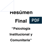 Resúmen Final - Ps. Institucional y Comunitaria