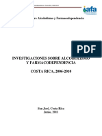 Investigaciones Sobre Alcoholismo y Farmacodependencia Costa Rica 2006 2010 PDF
