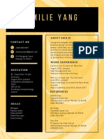 Yellow and Black Abstract Creative Resume