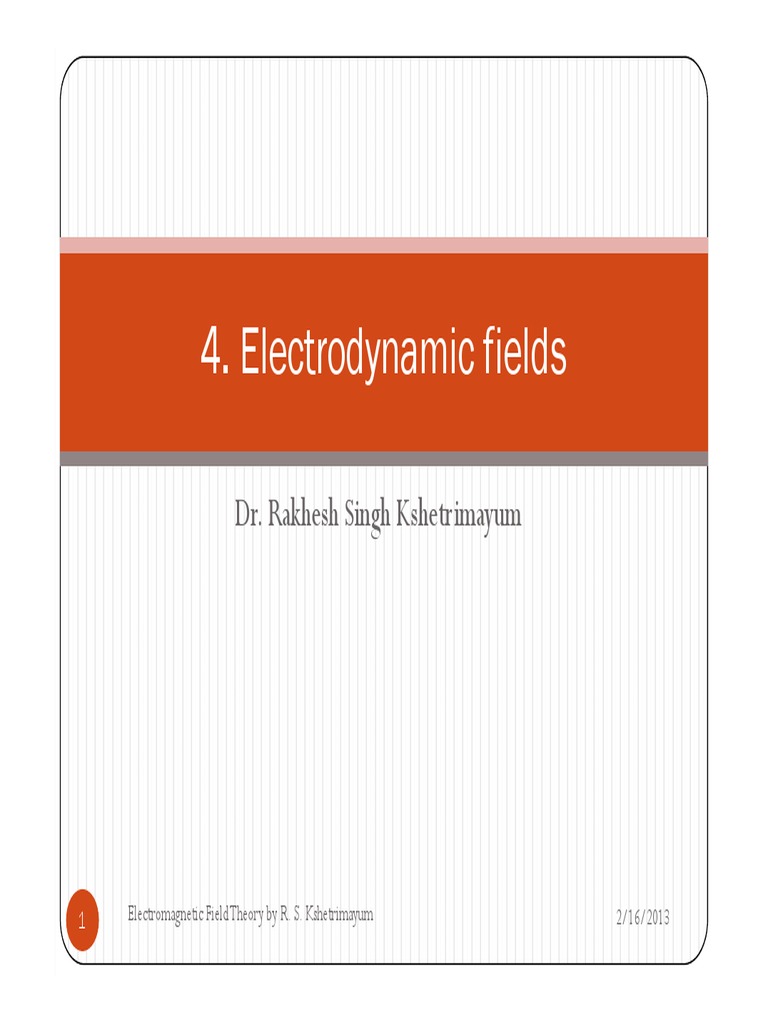 4 - Slides Electrodynamic Fields | PDF | Electromagnetic Induction ...