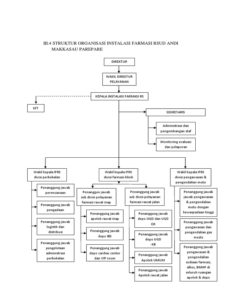 Struktur Organisasi Instalasi Farmasi Andi Makkasau Pdf