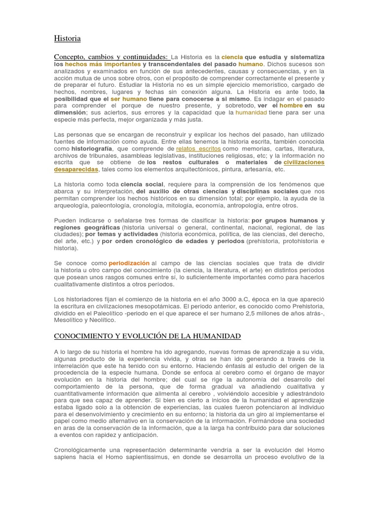 Evolución de la Historia y la Humanidad | PDF | Paleolítico | Homo Sapiens