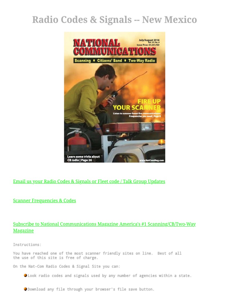 Radio Codes & Signals New Mexico PDF Radio Police