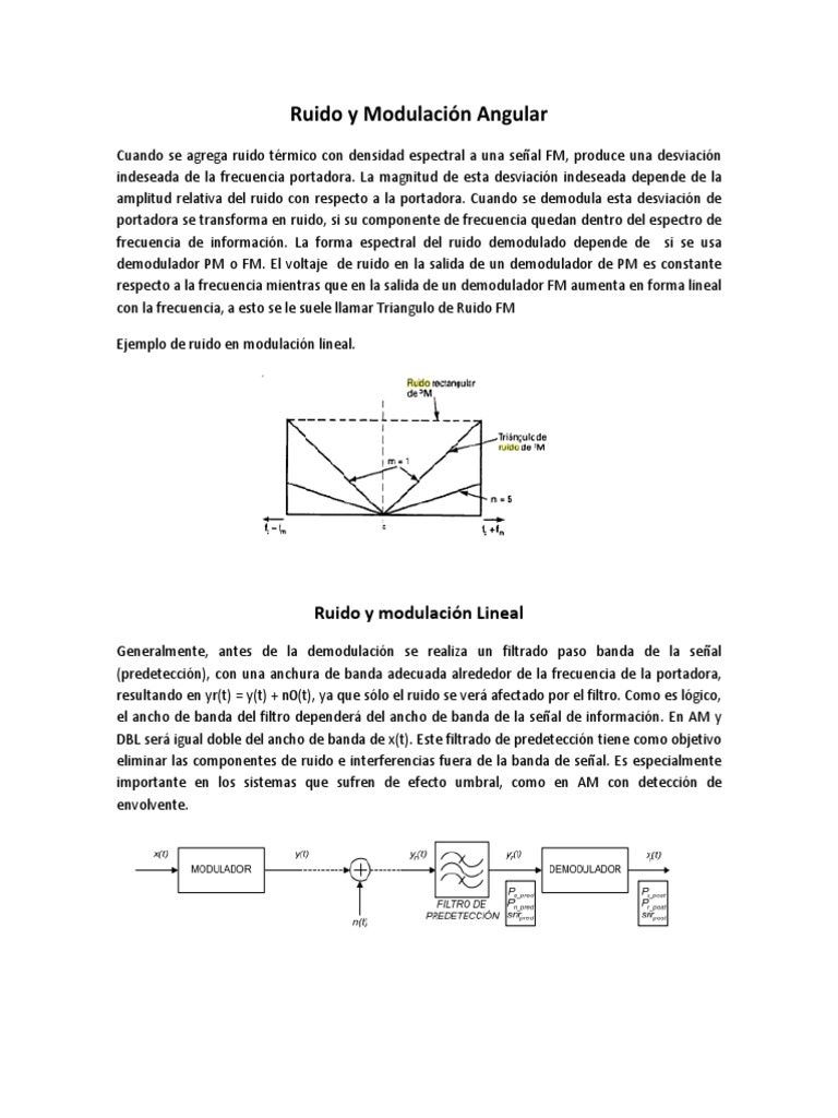 Ruido en Modulación Angular y Lineal | PDF