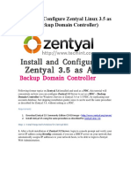 Configure Zentyal Linux 3.5 as a BDC (Backup Domain Controller