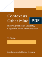 Context As Other Minds. Givon PDF