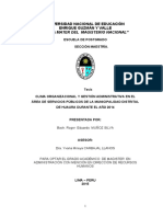 Clima Organizacional y Gestion Administrativa Maestria La Cantuta