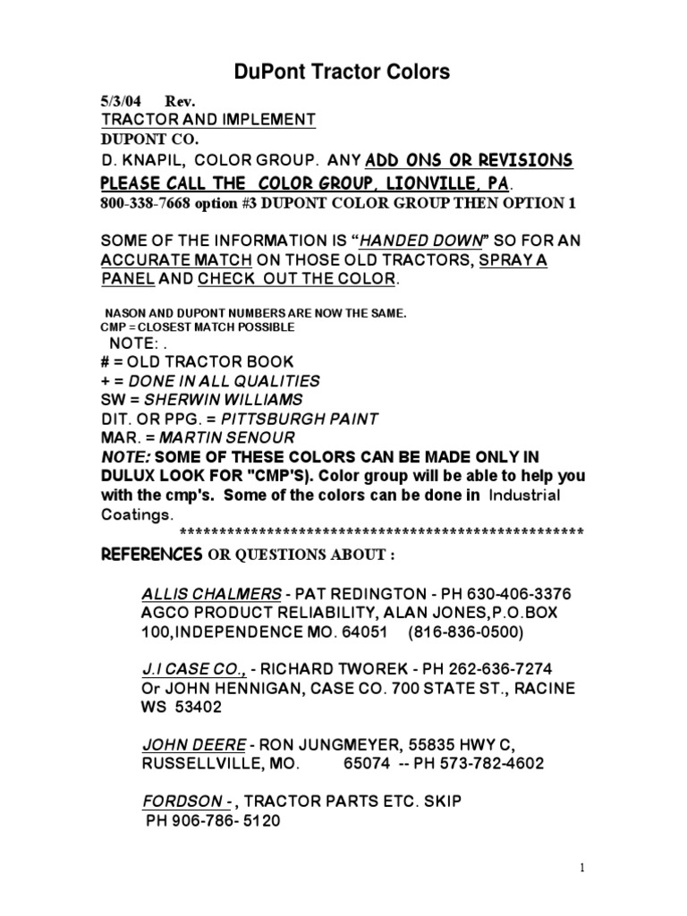 Dupont Color Codes Green Yellow