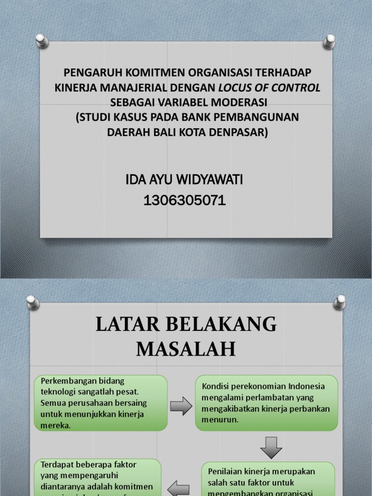 Pengaruh Komitmen Organisasi Terhadap Kinerja Manajerial Dengan Locus Pdf