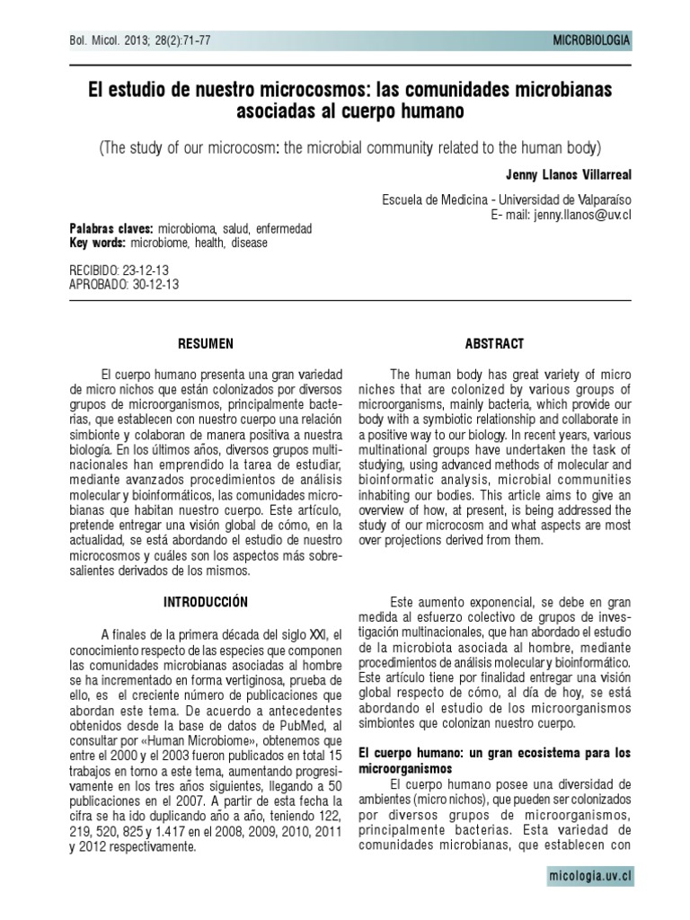 Comunidades microbianas en el cuerpo humano | PDF | Las bacterias ...