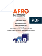 Summary of Afrobarometer report - GHA Round 7 6th April 2018