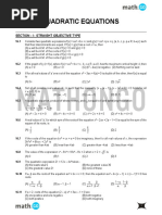 Quadratic Equation - Questions