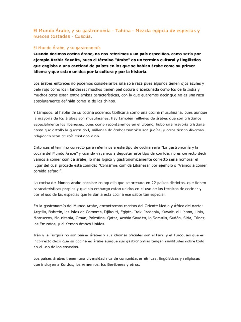 Gastronomia Arabe Pdf
