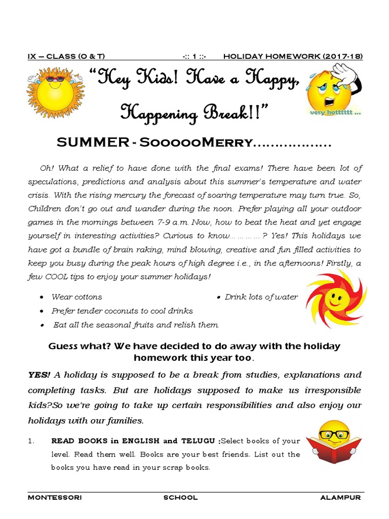 9-class-holiday-homework-book-for-summer-holidays-academic-year