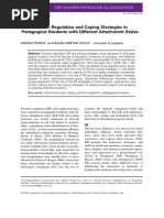 Emotion Regulation and Coping Strategies In Pedagogical Students with Different Attachment Styles
